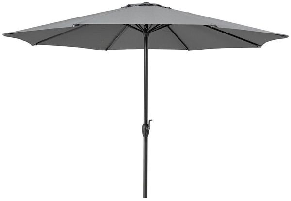 Sonnenschirm Efilaka aus Aluminium, neigbar und winddicht, rund, dunkelgrau, Ø 300 cm