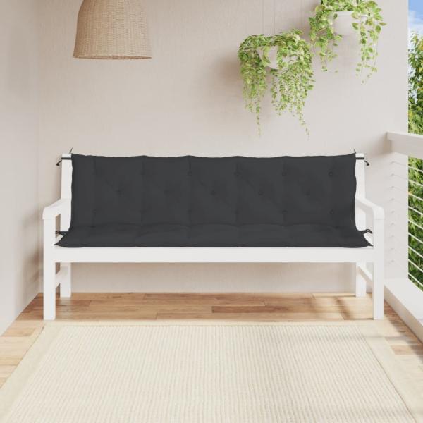 vidaXL Gartenbank-Auflagen 2 Stk. Schwarz 180x50x7 cm Oxford-Gewebe 361723