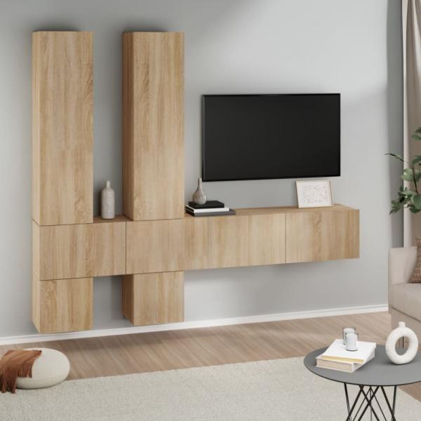 vidaXL TV-Wandschrank Sonoma-Eiche Holzwerkstoff 3114568