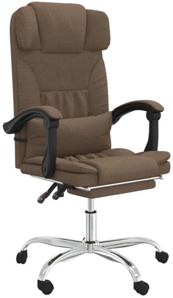 vidaXL Bürostuhl mit Massagefunktion Braun Stoff 349740