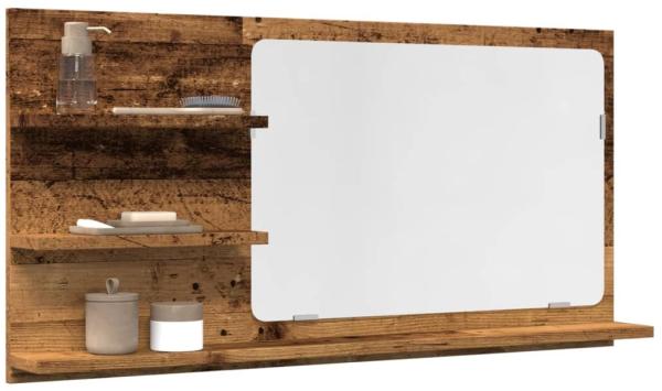 vidaXL Badspiegel mit Ablagen Altholz-Optik 90x11x45 cm Holzwerkstoff 856262