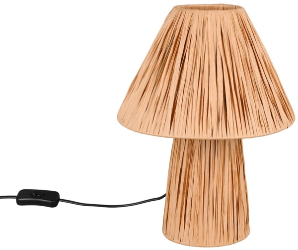 Tischleuchte, Papier, braun naturbelassen, H 31 cm