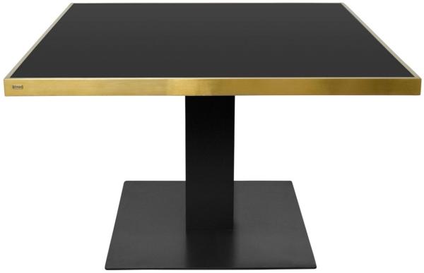 Casa Padrino Designer Esstisch Schwarz / Gold 120 x 120 x H. 76 cm - Luxus Esszimmermöbel