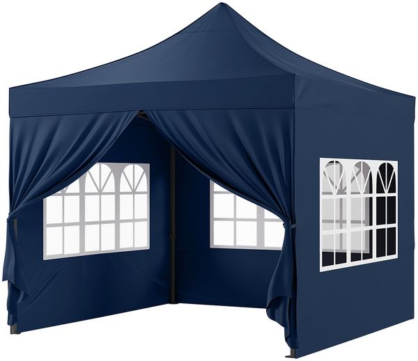 STEELSØN 'Rynara' Pavillon 2x2 m, blau, wasserdicht, stabil und UV-beständig, Faltpavillon 3-fach höhenverstellbar, Gartenpavillon mit 4 Seitenteilen, Pop Up Pavillon inkl. Tragetasche Bild 12