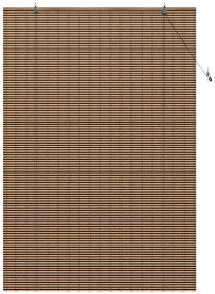 vidaXL Fensterjalousie mit Vorhängen Braun 150 x 220 cm Bambus 42006925