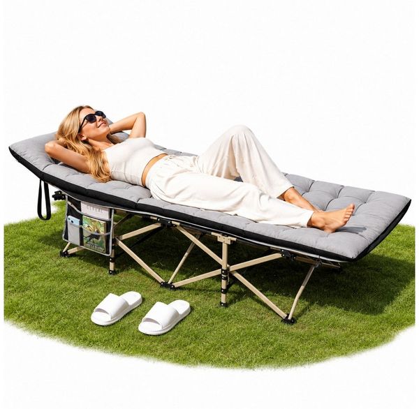 Norvéa Home Relaxliege Relaxliege Gartenliege klappbar gepolstert 191 cm bis 150 kg, Polsterung, faltbar, bis 150 kg belastbar, platzsparend verstaubar