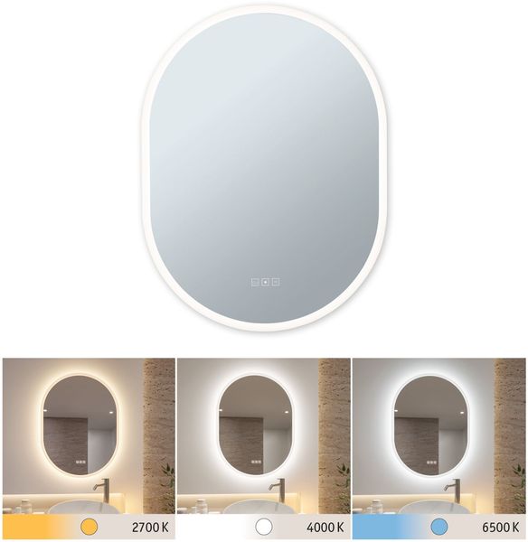 Paulmann 71087 LED Leuchtspiegel Mirra oval weiß WhiteSwitch dimmbar