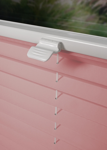 ondeco Plissee ohne Bohren mit Klemmträger, Sonnenschutz für Fenster innen, blickdicht, Faltrollo, Rosa, 40x130 cm Bild 4
