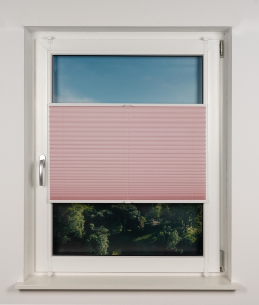 ondeco Plissee ohne Bohren mit Klemmträger, Sonnenschutz für Fenster innen, blickdicht, Faltrollo, Rosa, 40x130 cm Bild 6