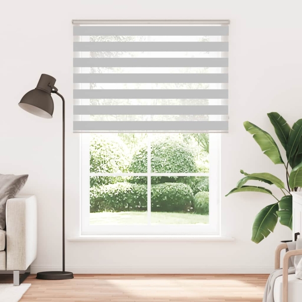 vidaXL Zebrarollo Hellgrau 165x230 cm Stoffbreite 160,9 cm Polyester 4014508