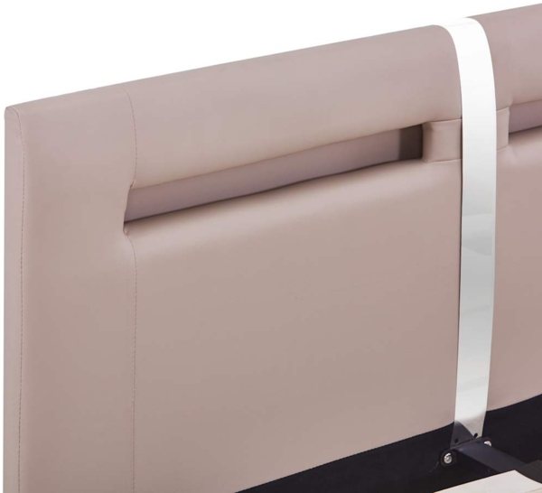 vidaXL Bettgestell mit LED ohne Matratze Cappuccino-Braun 135x190 cm 281043 Bild 6
