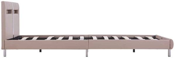 vidaXL Bettgestell mit LED ohne Matratze Cappuccino-Braun 135x190 cm 281043 Bild 5