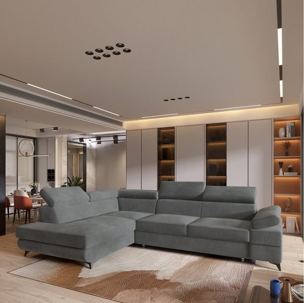 Masseno Ecksofa FAVIEN mit Schlaffunktion L-Form, Sofa mit Bettkasten
