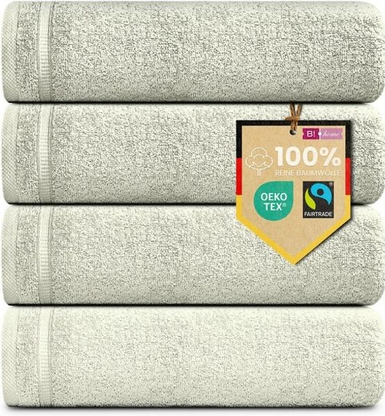 B!HOME Handtücher Set Saunatücher, Duschtücher, Gästehandtücher 100% Baumwolle, (Spar-Set, 4-St), flauschig saugfähig Frottee weich