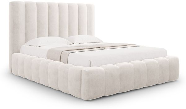 Micadoni Bett Kelp Strukturierter Stoff Moly Grau Beige Melange 160x200