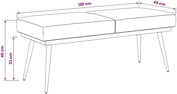 vidaXL Doppellagige Bank Blau 120 x 45 x 46 cm Samt 42038594 Bild 8