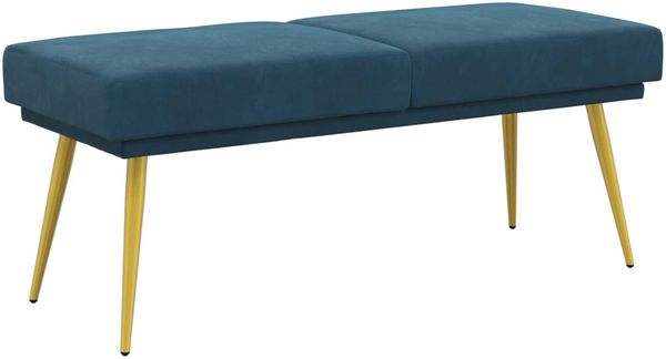 vidaXL Doppellagige Bank Blau 120 x 45 x 46 cm Samt 42038594 Bild 2