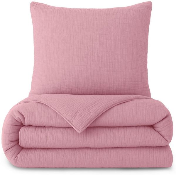 Laynenburg Bettwäsche Musselin aus 100% Baumwolle in 135x200 oder 155x220 cm, atmungsaktiv & bügelfrei – 2 lagig mit Reißverschluss & Haltebändern