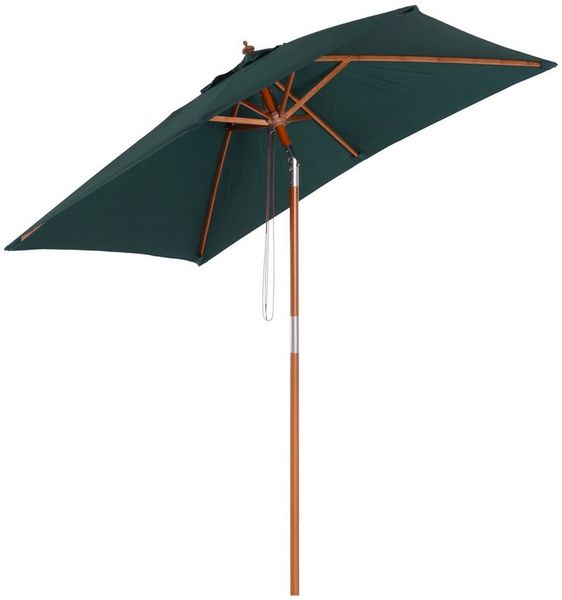 Celya Sonnenschirm Sonnenschirm Balkonaus, 200x150cm aus Tannenholz, 3-stufig einstellbar, LxB: 235x150 cm, 3-stufig einstellbar, grüner Gartenschirm für Terrasse & Garten, Sonnenschirm Knickbar 200x150cm aus Tannenholz
