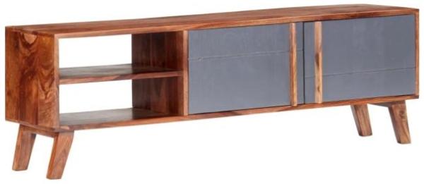 vidaXL TV-Schrank Grau 140x30x45 cm Massivholz 286369