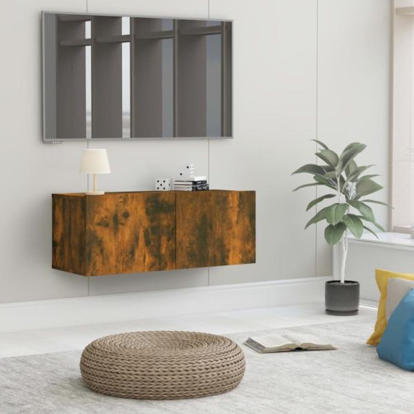 vidaXL TV-Schrank Räuchereiche 80x30x30 cm Holzwerkstoff 815504