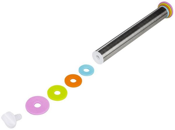 Teigroller mit Abstandsringen 43cm 4 verstellbare Größen Edelstahl 18146