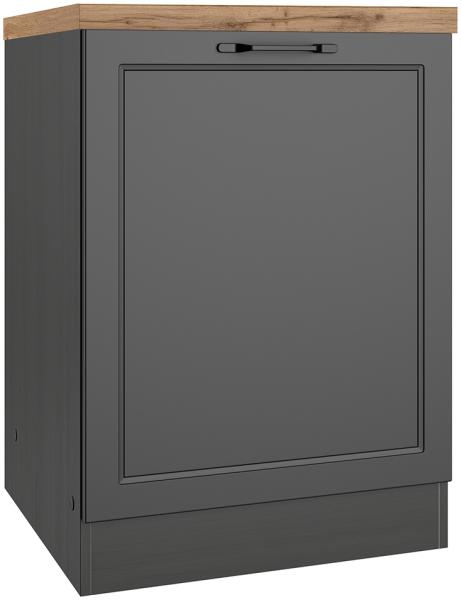 Unterschrank 60 cm in grau, Arbeitsplatte Eiche, MONTERREY-03