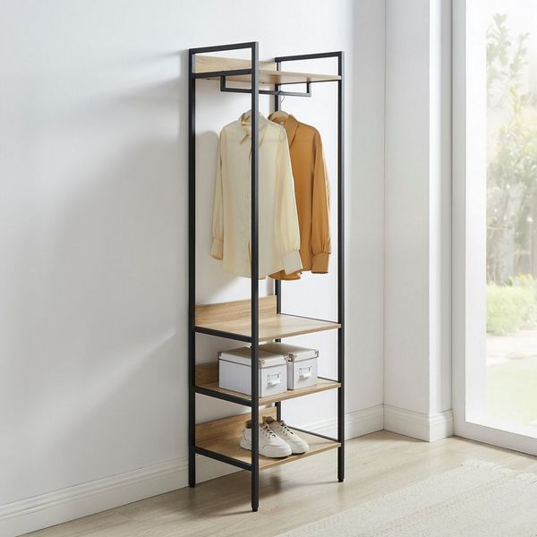 OTTO home Garderobenschrank Tayler pflegeleichte Melaminoberfläche, Metallgestell, natürliche ABS-Kanten