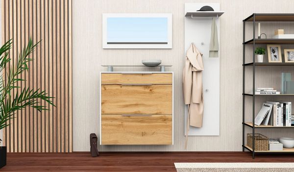 borchardt Möbel Garderoben-Set Oliva, (3-tlg), hängender Schuhschrank