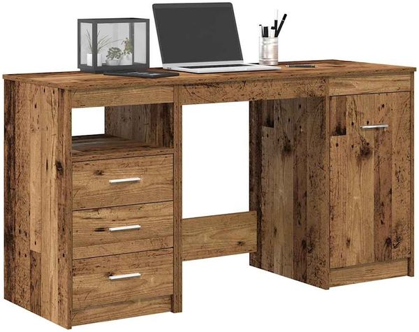 vidaXL Schreibtisch mit Unterschrank Altholz Holzwerkstoff 3328551