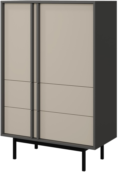 Regal Agova 2S2D AL05 (Farbe: Anthrazit / Hellbeige)