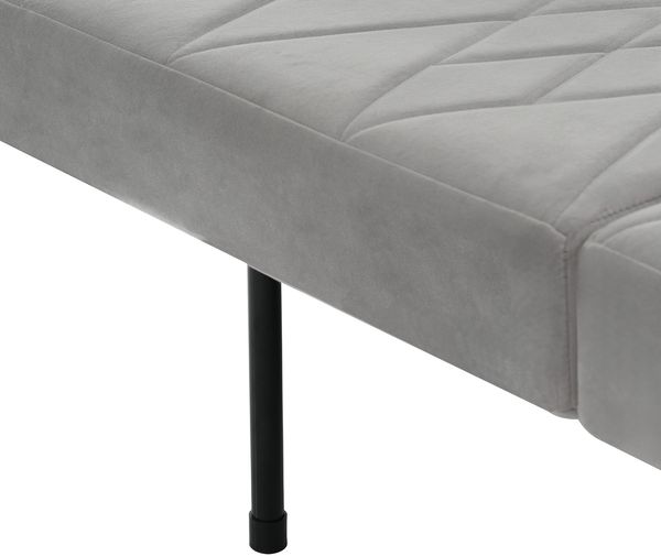 Schlafsofa Sitzfläche 160x54 cm, Gesamt 180x75x82 cm, Samt Grau, verstellbare Rückenlehnen 108/135/180° Bild 9