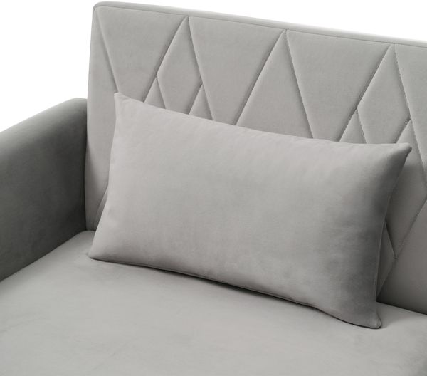 Schlafsofa Sitzfläche 160x54 cm, Gesamt 180x75x82 cm, Samt Grau, verstellbare Rückenlehnen 108/135/180° Bild 7