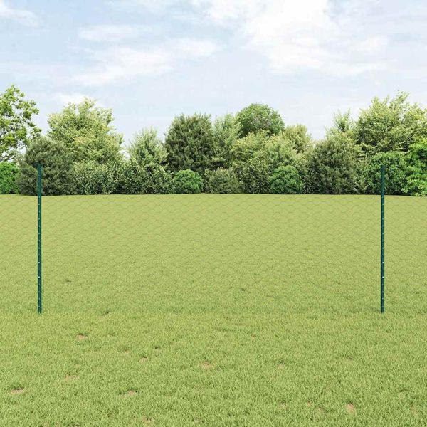 vidaXL Zaun mit Pfosten Grün 3336755