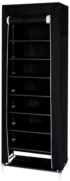 dibea Faltschrank schmal mit Vlieshülle 60 x 160 x 30 cm, schwarz
