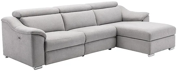 Ecksofa mit elektrischer Relaxfunktion PEDRERA - Stoff - Anthrazit - Ecke links