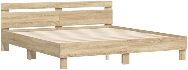 vidaXL Bettrahmen mit LED Sonoma 193 x 203 cm Holzwerkstoff 3402850 Bild 5