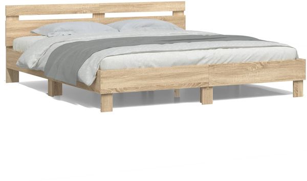 vidaXL Bettrahmen mit LED Sonoma 193 x 203 cm Holzwerkstoff 3402850 Bild 6