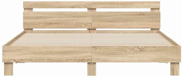 vidaXL Bettrahmen mit LED Sonoma 193 x 203 cm Holzwerkstoff 3402850 Bild 7