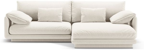 Micadoni Ecksofa Torino 4-Sitzer Rechts Strukturierter Stoff Elfenbein