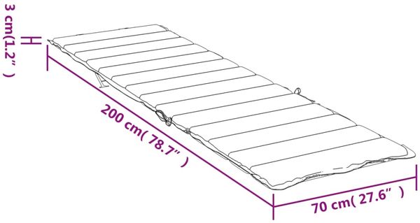 vidaXL Sonnenliegen-Auflage, Oxford-Gewebe schwarz, 200 x 70 x 3 cm Bild 9