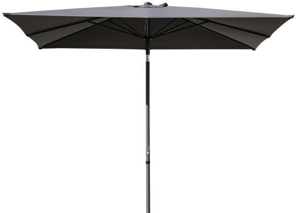 Pure Home & Garden Sonnenschirm Sunrise 300 x 200 cm anthrazit Balkonschirm Kurbelschirm rechteckig, LxB: 200,00x300,00 cm, abknickbar kippbar knickbar mit Kurbel