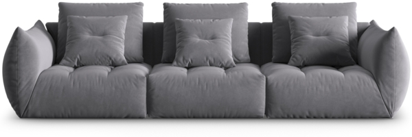 Micadoni Sofa Bloom 4-Sitzer Samt Dunkelgrau