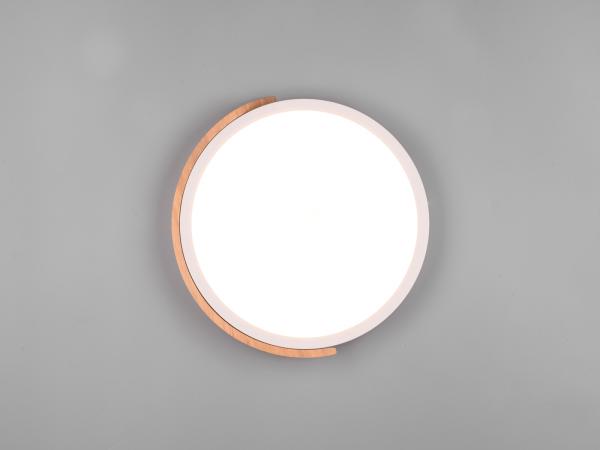 LED Deckenleuchte JANO rund Weiß mit Holz, 3 Stufen Dimmer, Ø31cm Bild 6