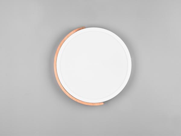 LED Deckenleuchte JANO rund Weiß mit Holz, 3 Stufen Dimmer, Ø31cm Bild 7