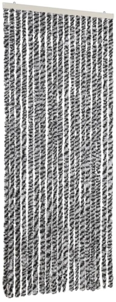 vidaXL Fliegenvorhang Grau, Schwarz und Weiß 56x200 cm Chenille 377333