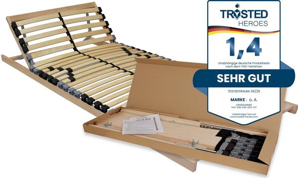 Lattenrost Easy 4 all BeCo 80x200 mit verstellbarem Kopfteil, Beco, 28 Leisten,100 Tage Probeschlafen, Hergestellt in Deutschland