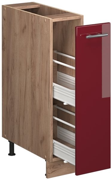 Apothekerschrank Fame-Line Bordeaux Hochglanz/Goldkraft Eiche 20 cm, AP Anthrazit Vicco Bild 6