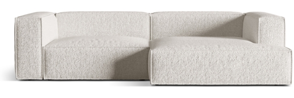 Micadoni Ecksofa Nuria 4-Sitzer Rechts Boucle Grau Beige Melange
