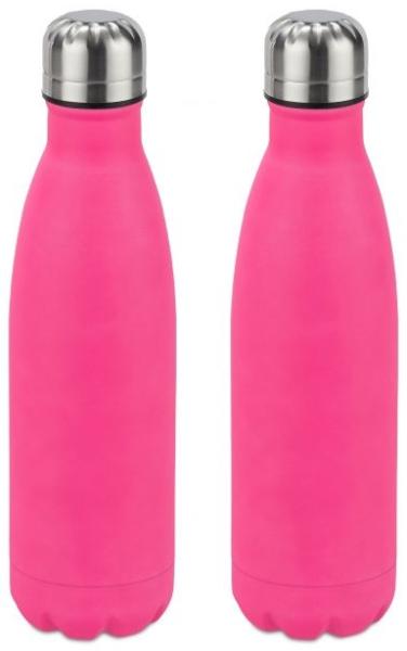 2 x Trinkflasche Edelstahl pink